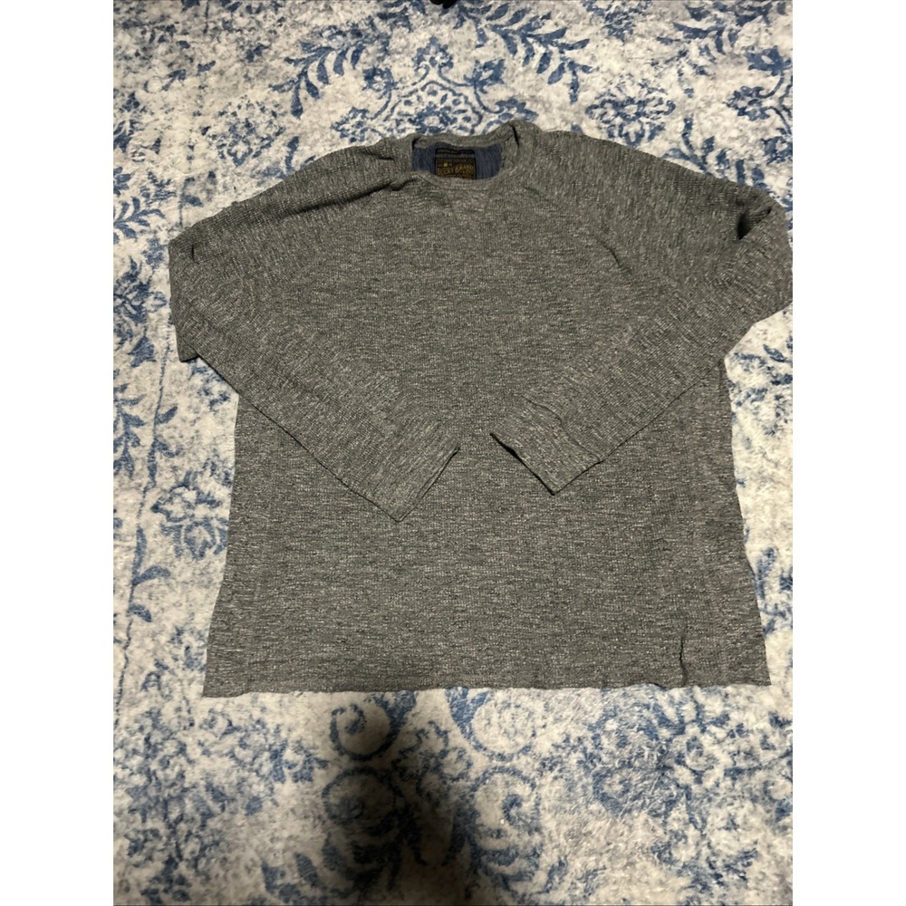 Lucky Brand Thermal Shirt Mens Medium Black Waffle Knit XL Sleeve